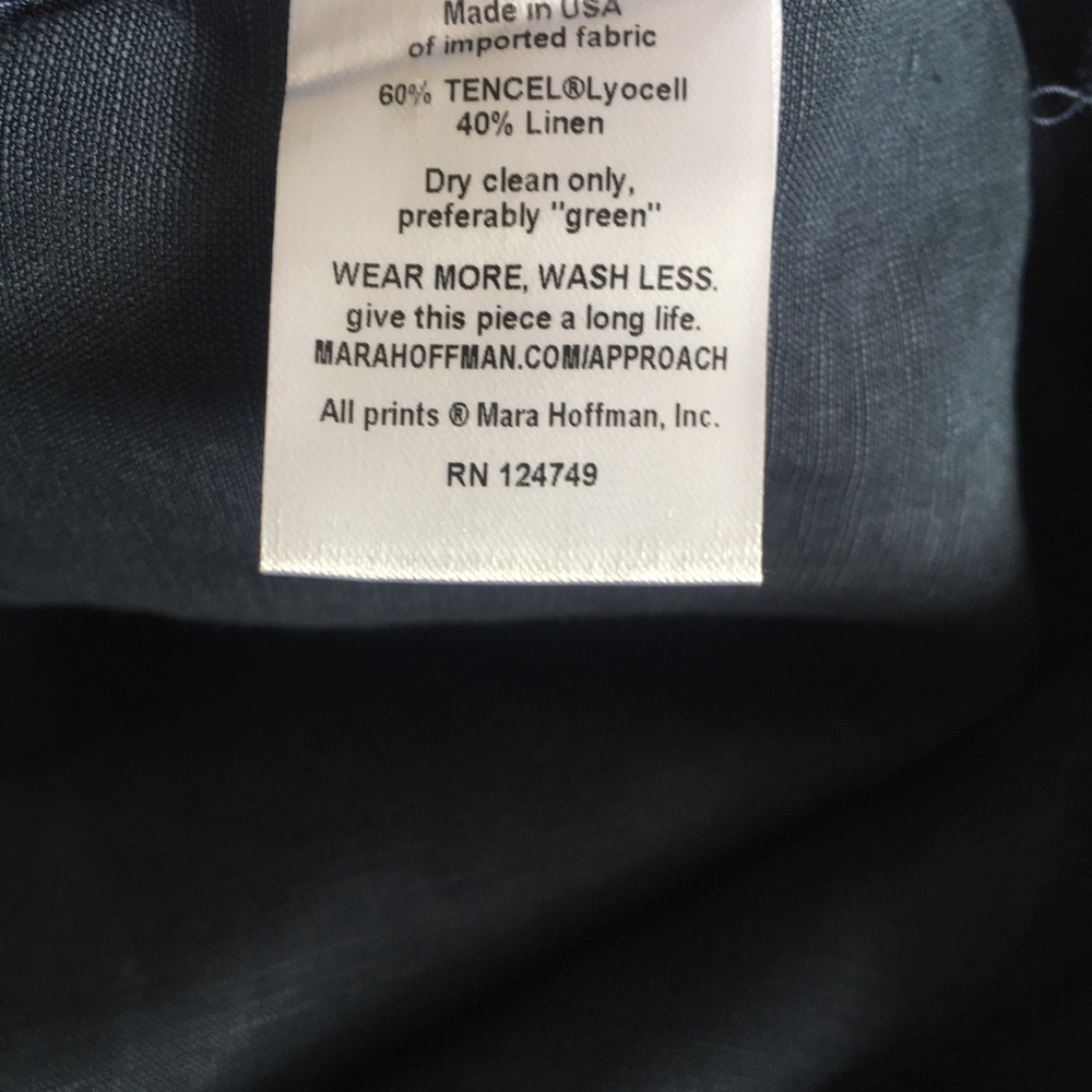 Mara Hoffman Mika Puff-Sleeve Linen Blend Button-Front Maxi Dress in Navy Blue - Picture 12 of 12